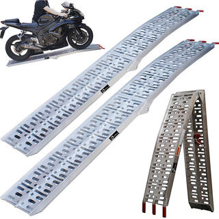 Black Aluminium Folding ATV Quad Loading Ramp (Pair)