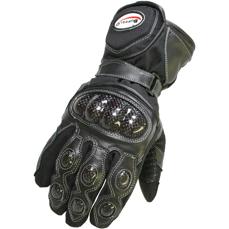 BUFFALO STORM TEXTILE WATERPROOF ARMOURED WINTER MOTORBIKE MOTORCYCLE GLOVES - Picture 2 of 4