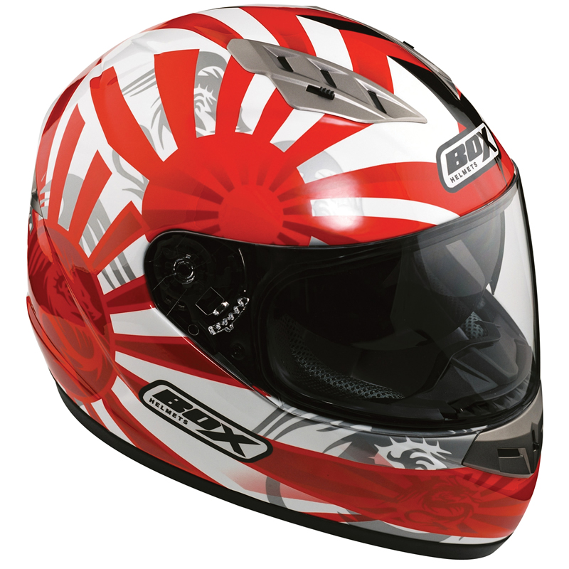 BOX FZ1 RISING SUN MOTORCYCLE CRASH HELMET RED M eBay