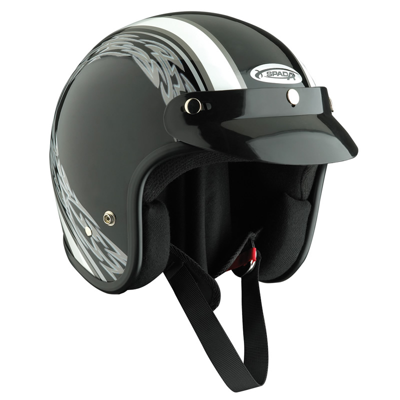 SPADA AZTEC OPEN FACE MOTORCYCLE MOTORBIKE SCOOTER MOPED CITY CRASH HELMET - Picture 2 of 3