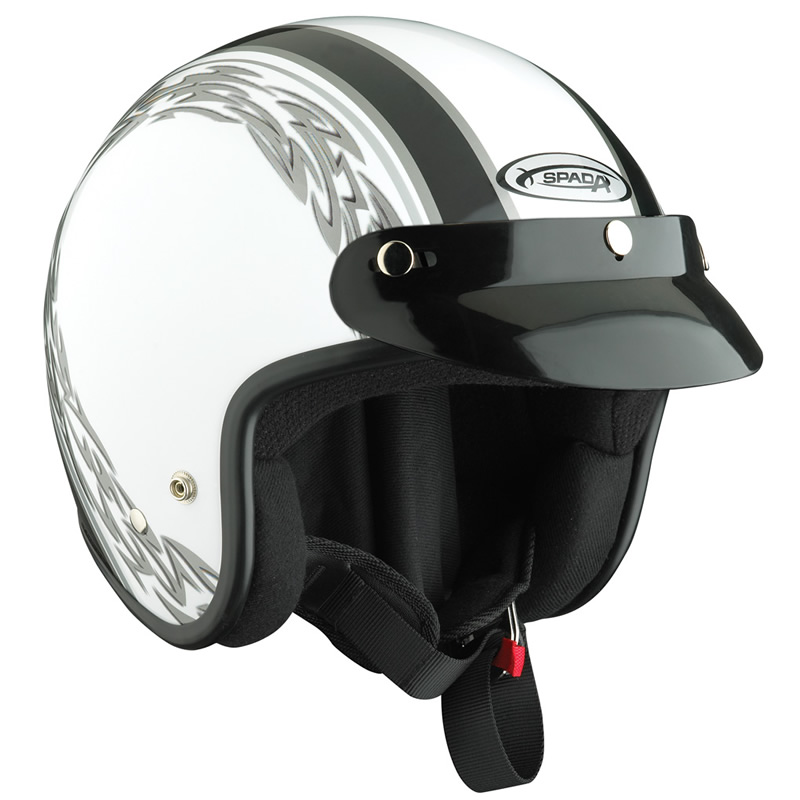 SPADA AZTEC OPEN FACE MOTORCYCLE MOTORBIKE SCOOTER MOPED CITY CRASH HELMET - Picture 3 of 3