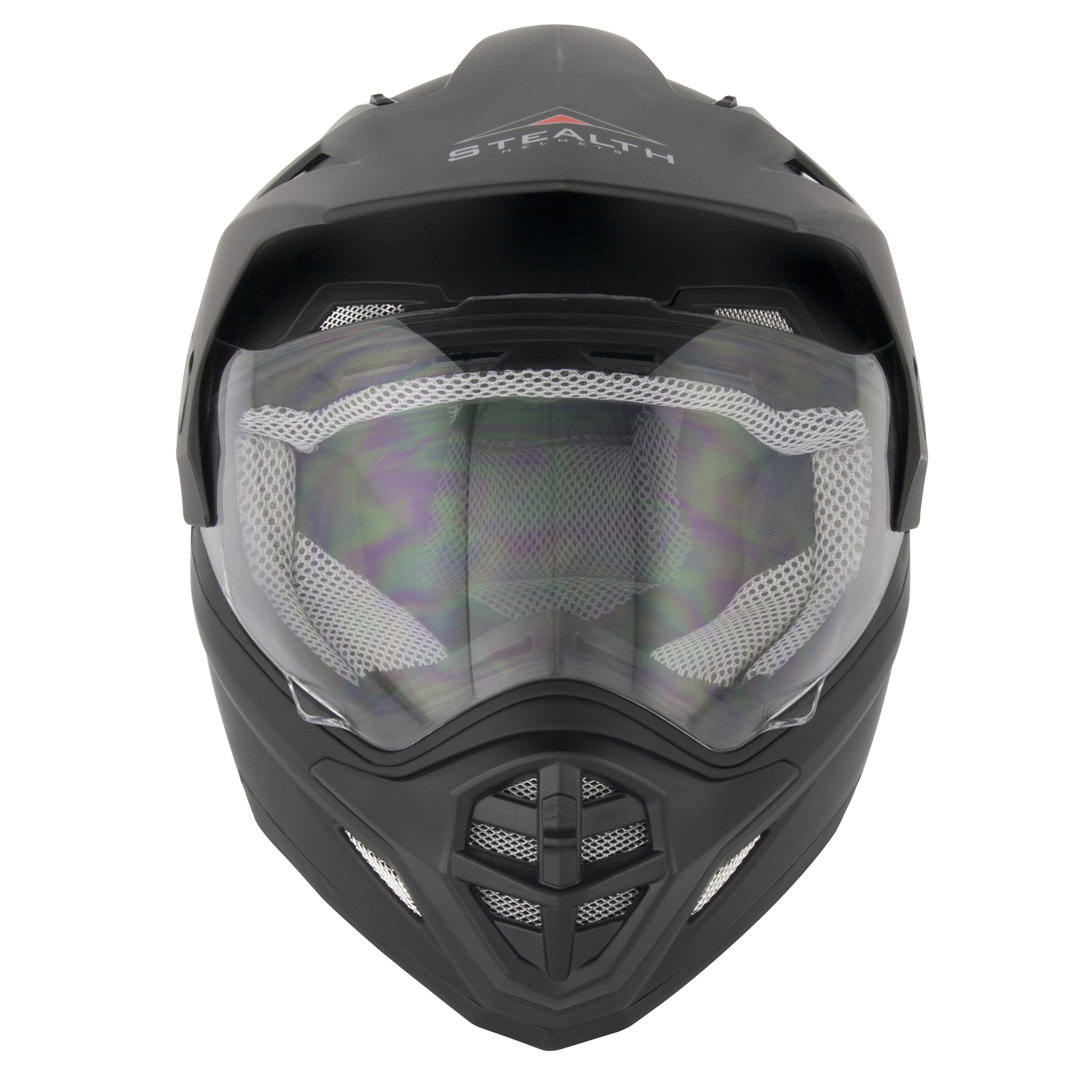 Stealth HD009 Adventure Plain Dual Sport Matt Black Motorcycle Helmet