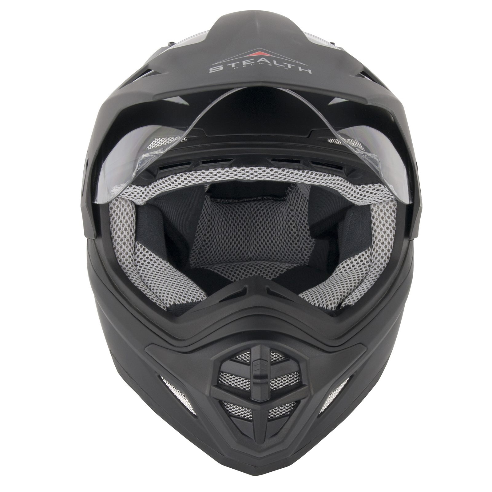 Stealth HD009 Adventure Plain Dual Sport Matt Black Motorcycle Helmet