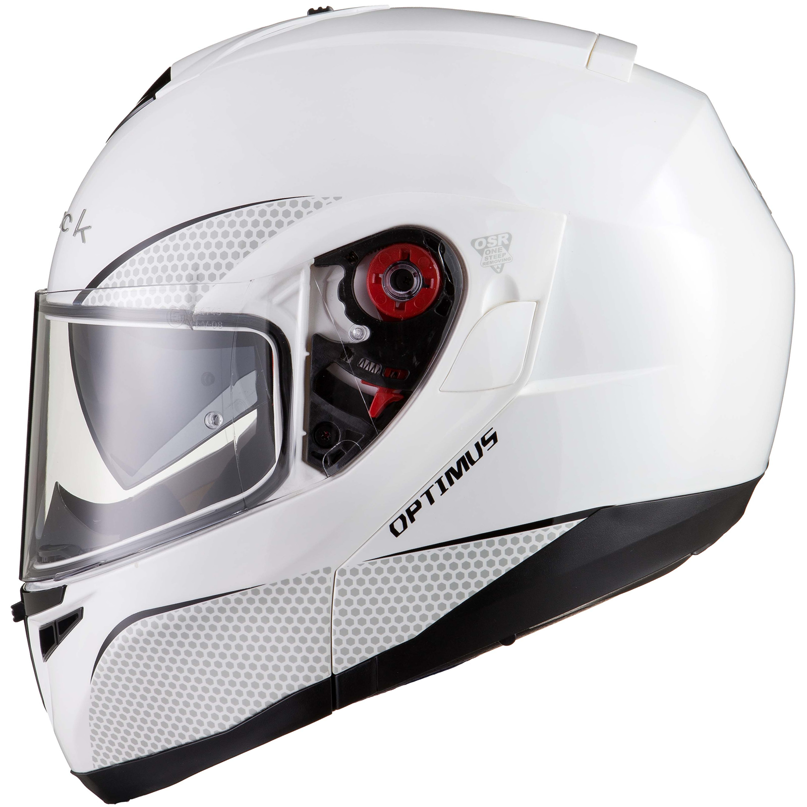 Black Optimus SV White Flip Front Motorcycle Helmet Sun Visor Road