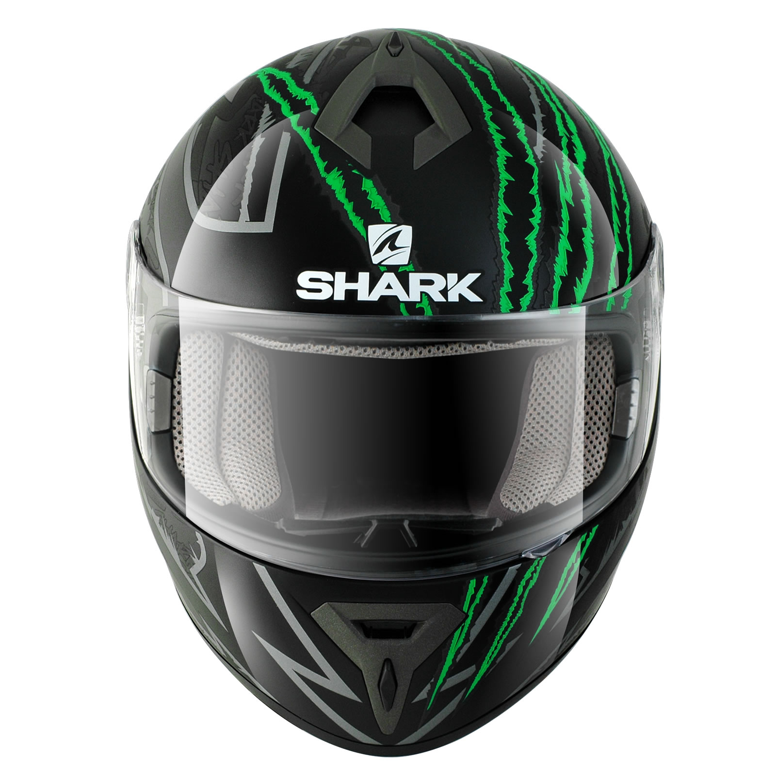 Shark S600 Terror Black Green Motorcycle Helmet KGG Motorbike Full Face