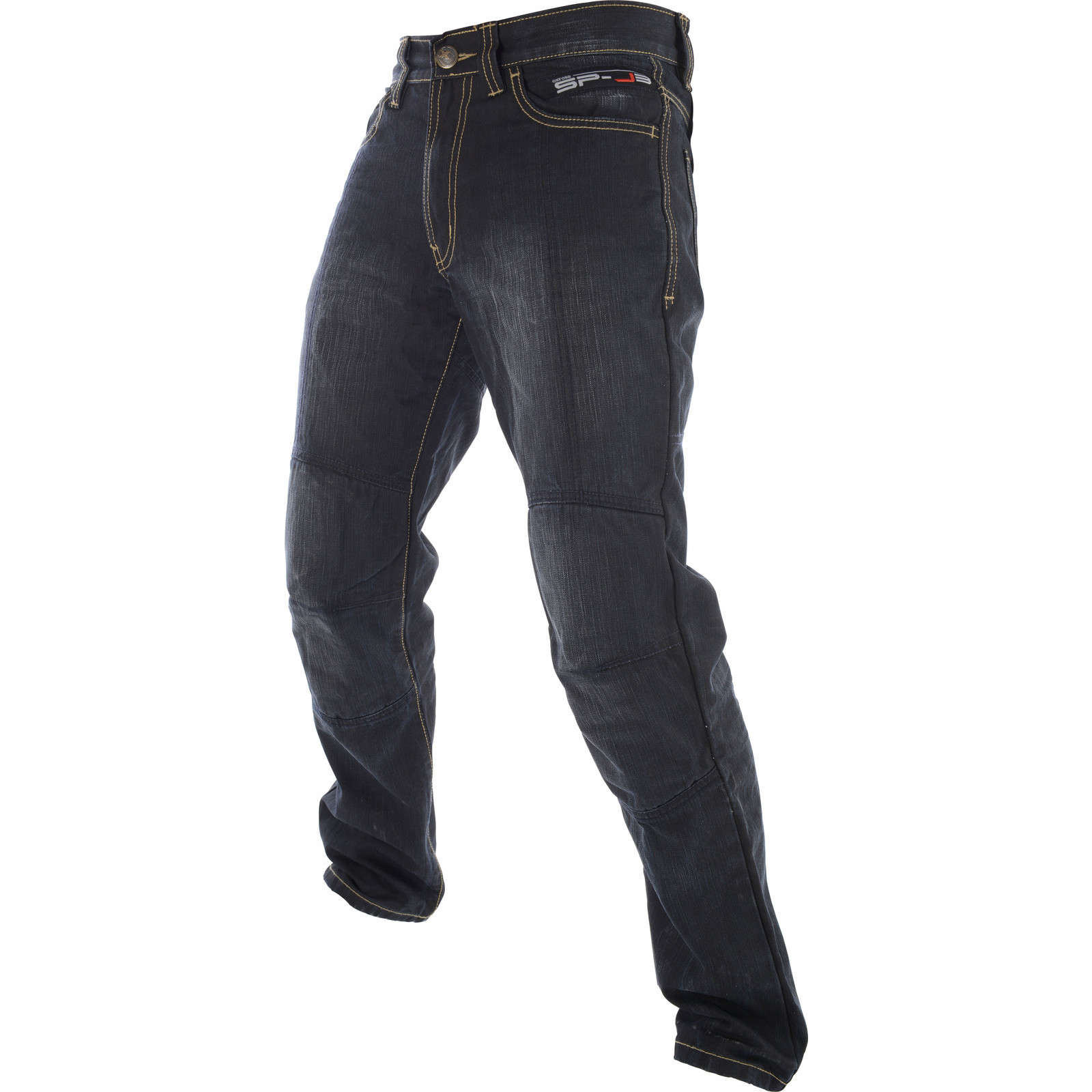 black motorbike jeans