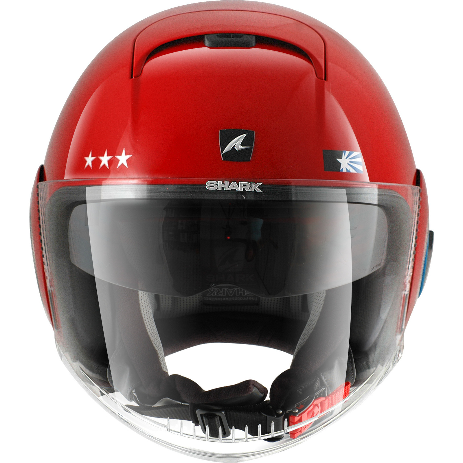 Shark Nano United Red Open Face Motorcycle Helmet RWR Head Protection