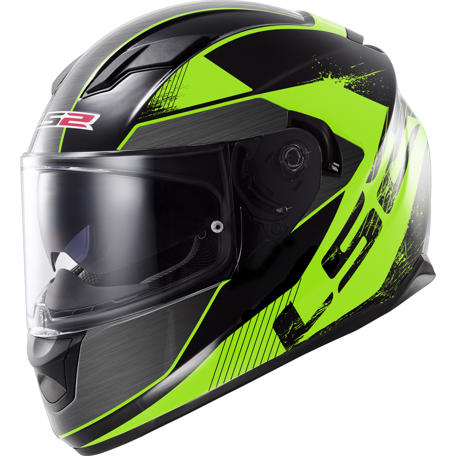 LS2 FF320 Stream Stinger Black Fluo Green Full Face Motorbike Helmet
