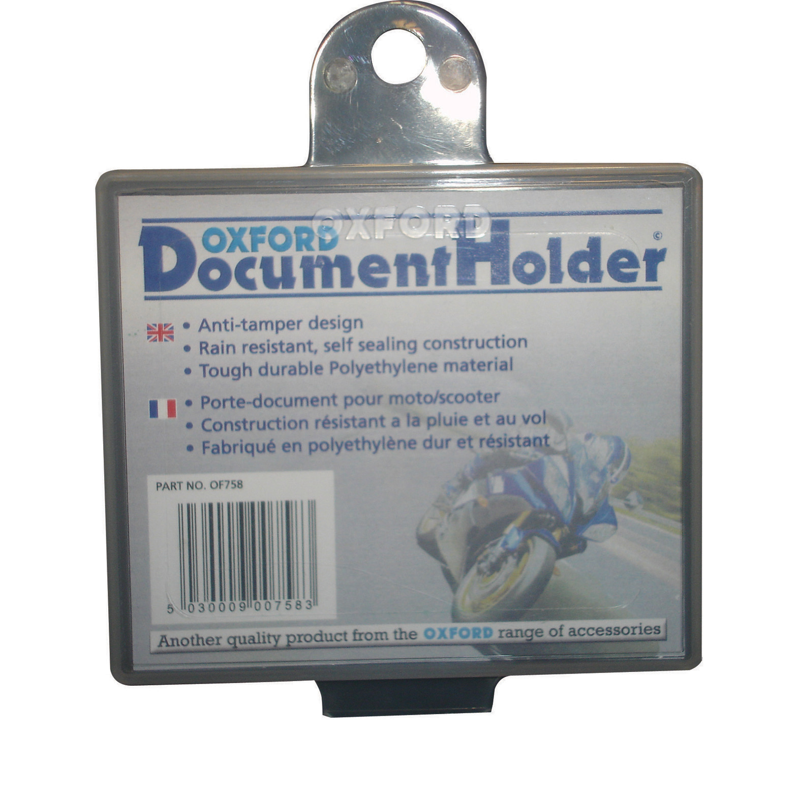 Oxford Motorcycle Document Holder Motorbike Bike Plastic Insurance Slip