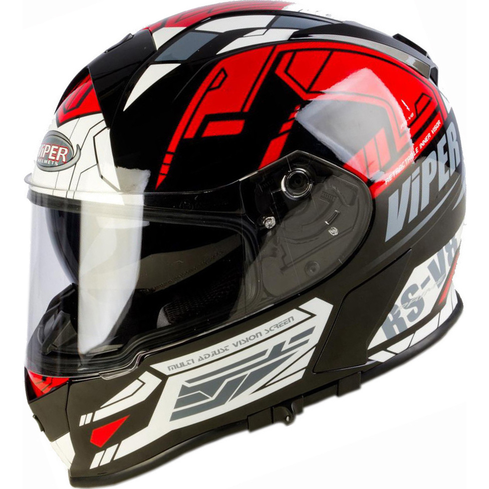 Viper RSV8 Stereo Prime Black Red Motorcycle Helmet Road Speakers ACU Sun Visor eBay