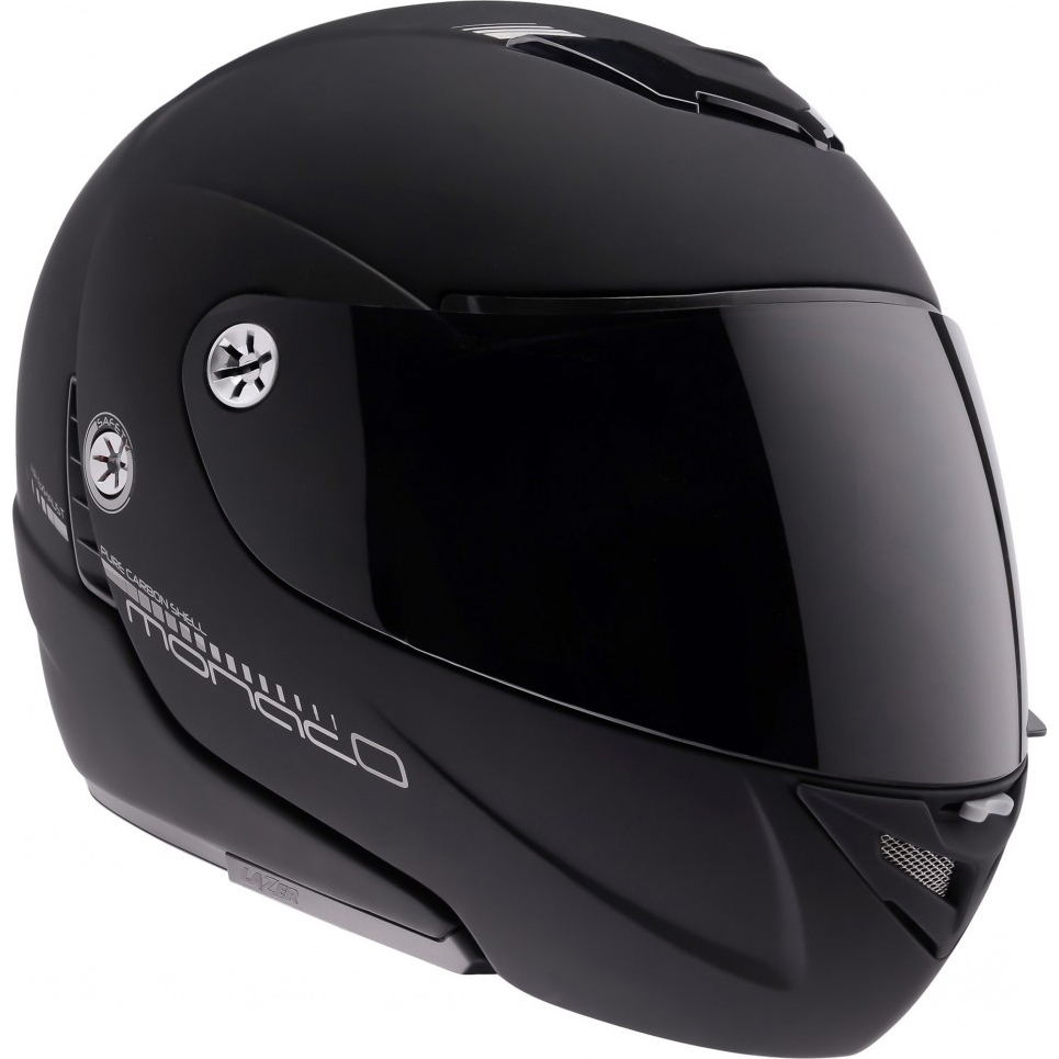 Lazer Monaco Pure Glass Matt Black Flip Up Helmet Hi Viz Road Crash