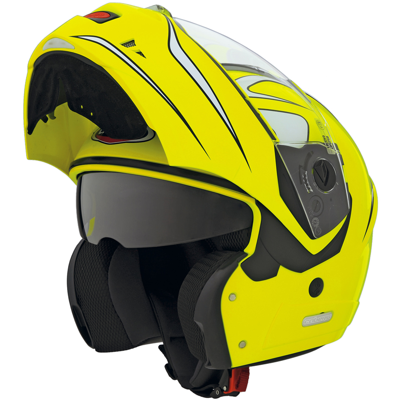Caberg Konda Hi Vizion Yellow Motorcycle Helmet Sun Visor Flip Front