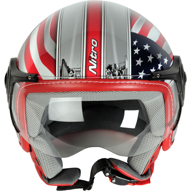 Motorrad Helm Nitro X548AV USA Amerika Vereinigten Staaten Flagge Offen Scooter