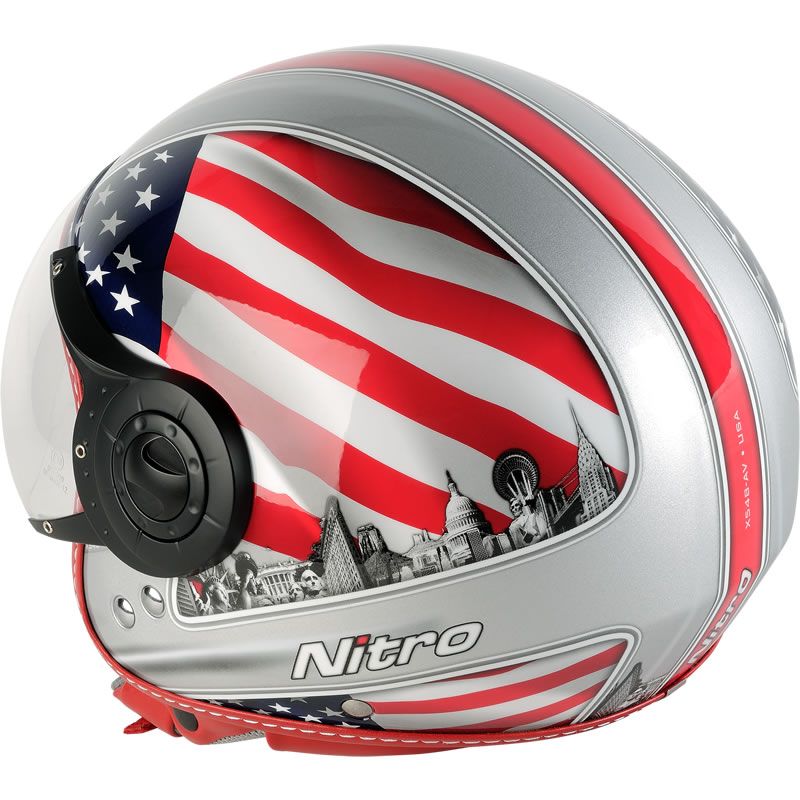 NITRO X548AV USA AMERICA UNITED STATES FLAG OPEN FACE MOTORCYCLE