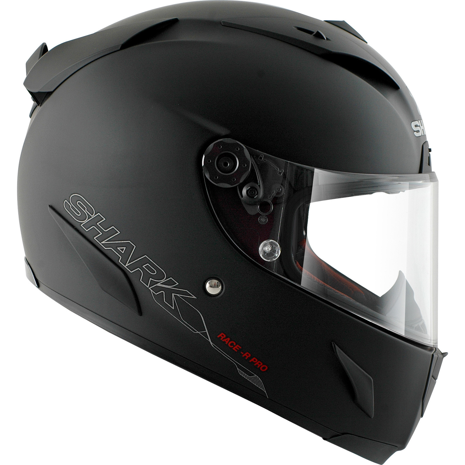 Shark RaceR Pro Blank Matt Black Motorcycle Helmet & Visor Crash