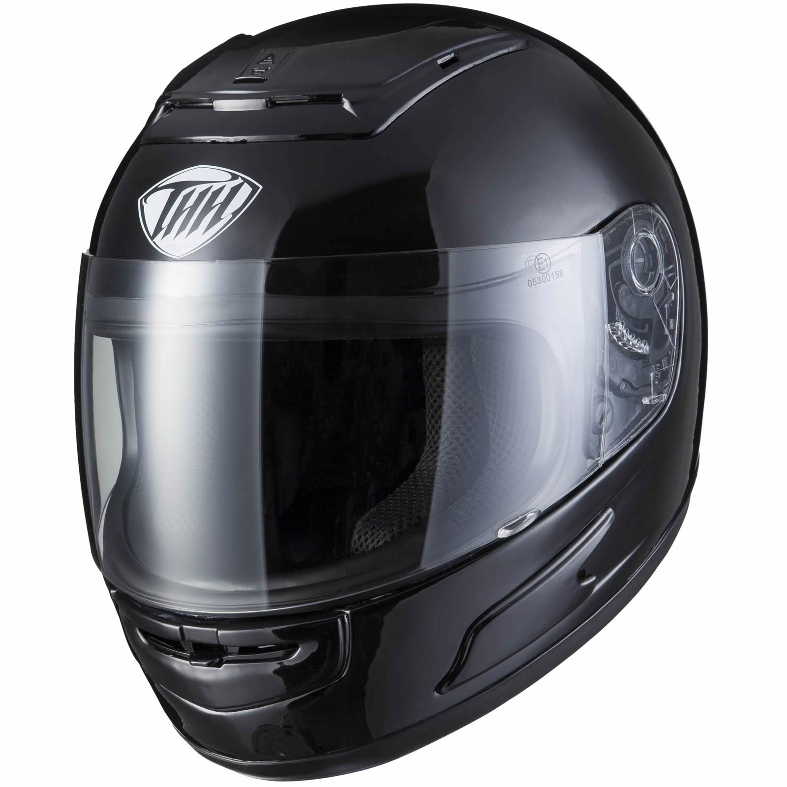 THH TS31Y Plain Youth Black Full Face Motorcycle Helmet Tinted Visor