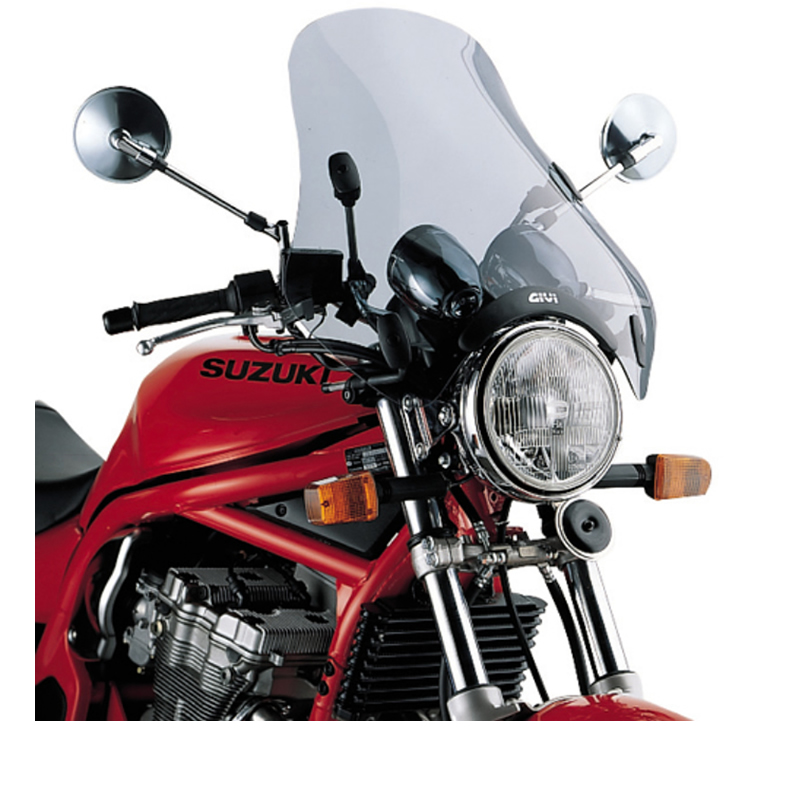 GIVI A34 UNIVERSAL 4 POINT SMOKED MOTORBIKE MOTORCYCLE SCREEN 49x50CM