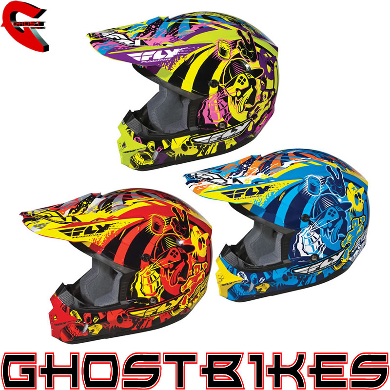 Casque Moto Cross MX FLY Racing Kinetic Graphiti Junior Enfant Jeune