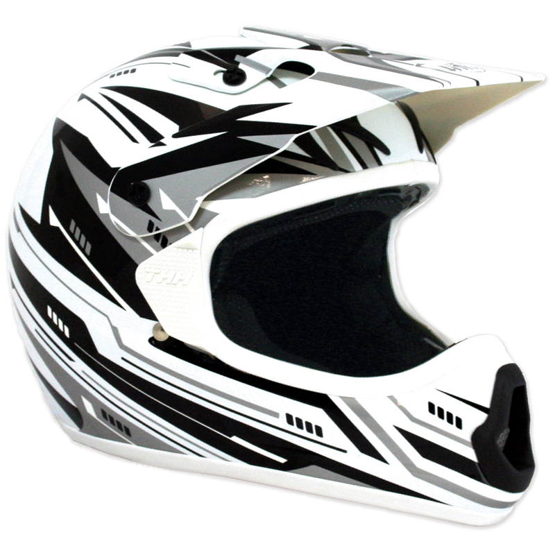 THH TX-10 TX10 #3 MX ENDURO ATV QUAD PIT DIRT BIKE ACU GOLD MOTOCROSS HELMET - Picture 7 of 8