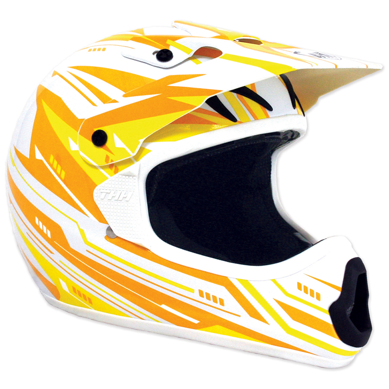 THH TX-10 TX10 #3 MX ENDURO ATV QUAD PIT DIRT BIKE ACU GOLD MOTOCROSS HELMET - Picture 8 of 8