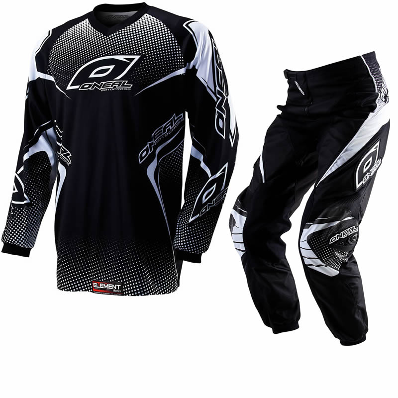 ONEAL 2012 ELEMENT RACEWEAR BLACK MX ENDURO MOTOCROSS JERSEY & PANTS
