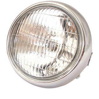 View Item Bike It Universal Motorcycle Chrome Headlight