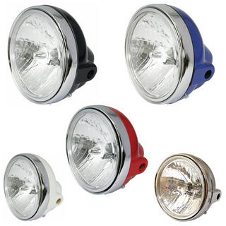 View Item Bike It Universal Round Motorcycle Headlight