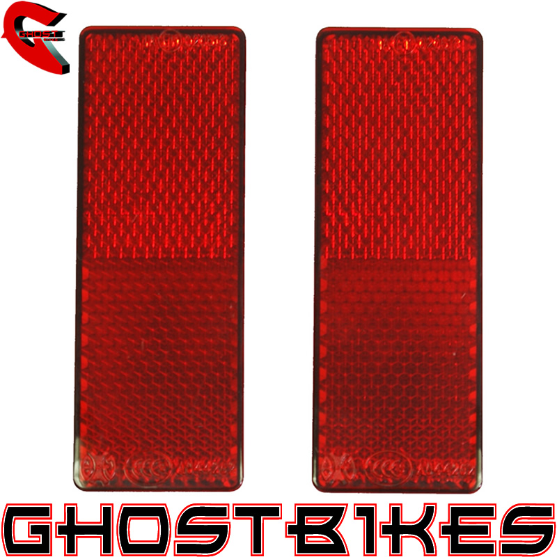 BIKE IT SELF ADHESIVE SQUARE ENDED PLASTIC MOTORCYCLE SAFETY REFLECTORS
