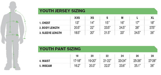 Youth Jersey Size Chart