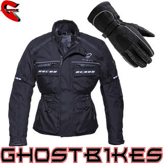 Black Tourmaster Motorcycle Jacket Black (Free Gloves)