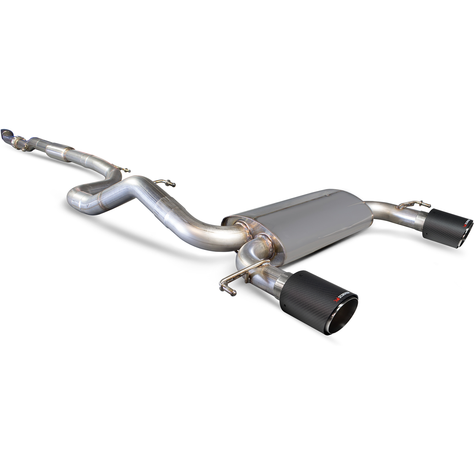 Scorpion Car Exhaust Cat Back System Resonated Carbon Fibre Ascari