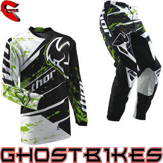 View Item Thor Phase S13 Splatter Green Motocross Kit