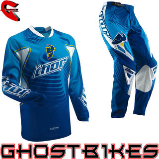 View Item Thor Phase S13 Vented Warp Blue Motocross Kit