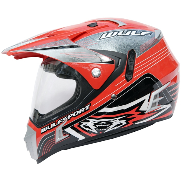 WULFSPORT 2013 PRIMA SPEED MX ENDURO DUAL SPORT MOTOCROSS MOTORCYCLE WULF HELMET - Picture 4 of 5