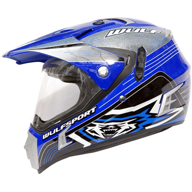 WULFSPORT 2013 PRIMA SPEED MX ENDURO DUAL SPORT MOTOCROSS MOTORCYCLE WULF HELMET - Picture 3 of 5