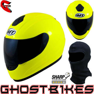 View Item MT Thunder Hi-Viz Motorcycle Helmet (Free Balaclava)
