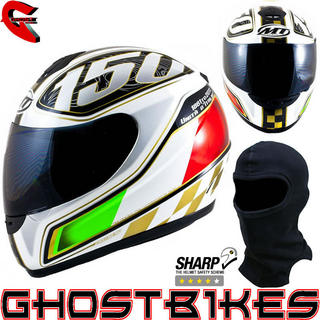 View Item MT Thunder Italian Motorcycle Helmet White (Free Balaclava)