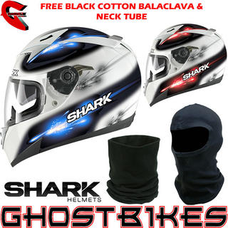 View Item Shark S900-C Darkin Motorcycle Helmet + FREE Balaclava + Neck Tube