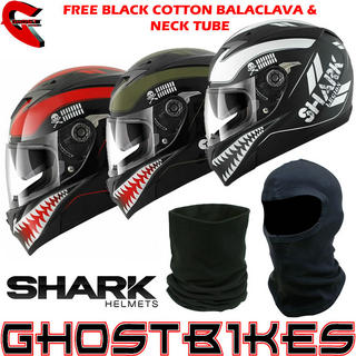 View Item Shark S700-S Legion Motorcycle Helmet + FREE Balaclava + Neck Tube