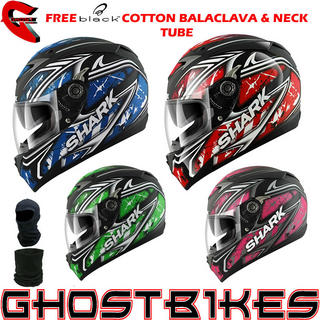View Item Shark S700-S Jost Motorcycle Helmet + FREE Balaclava + Neck Tube