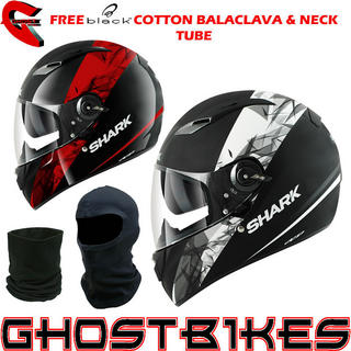 View Item Shark Vision-R Kinum Motorcycle Helmet + FREE Balaclava + Neck Tube