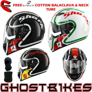View Item Shark Vision-R Escapade Motorcycle Helmet + FREE Balaclava + Neck Tube
