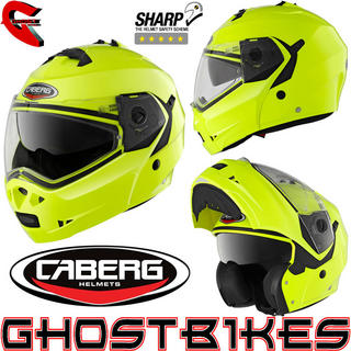 View Item Caberg Duke Hi-Viz Motorcycle Flip Up Helmet