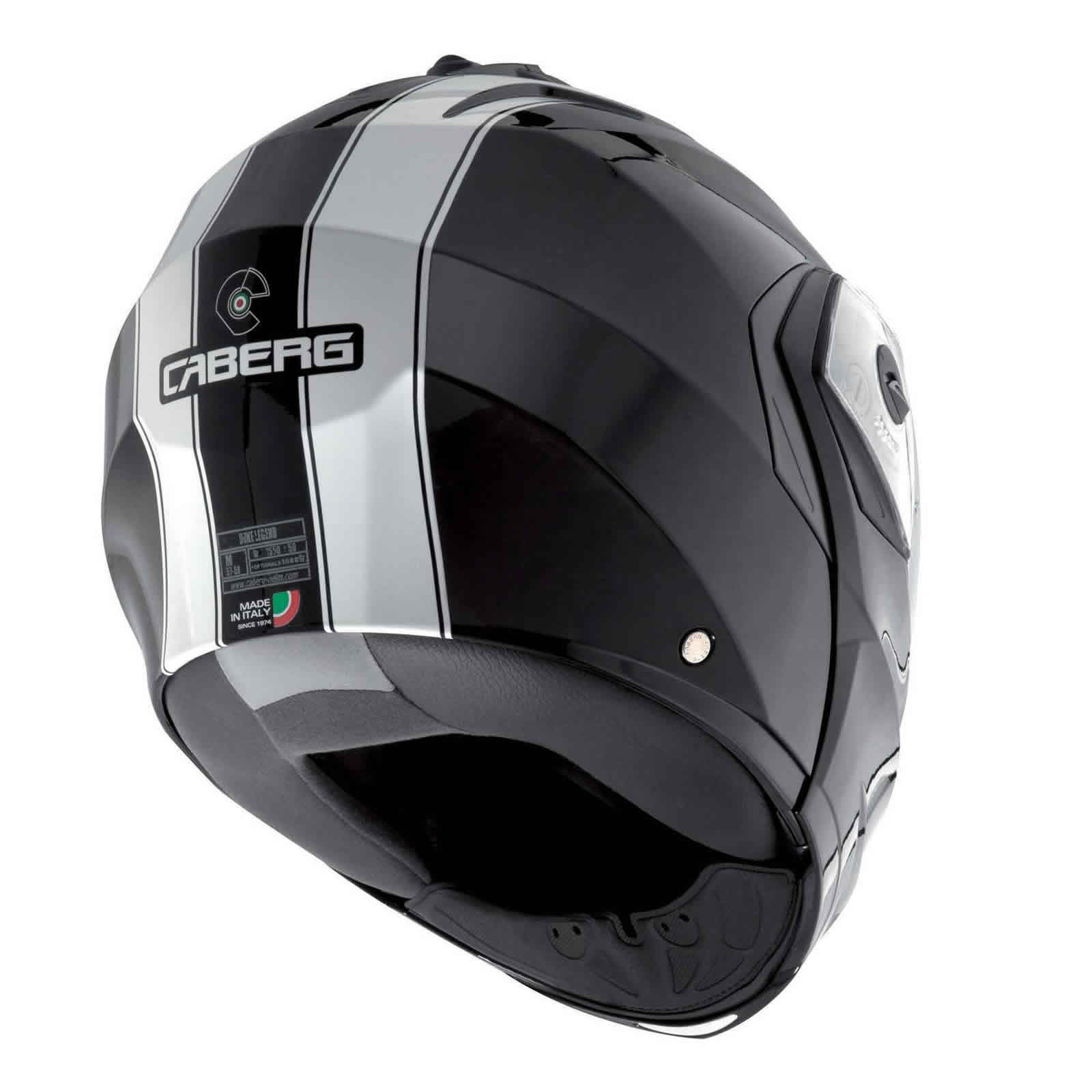 Caberg Duke Legend Black White Motorcycle Helmet Flip Front Dual Open