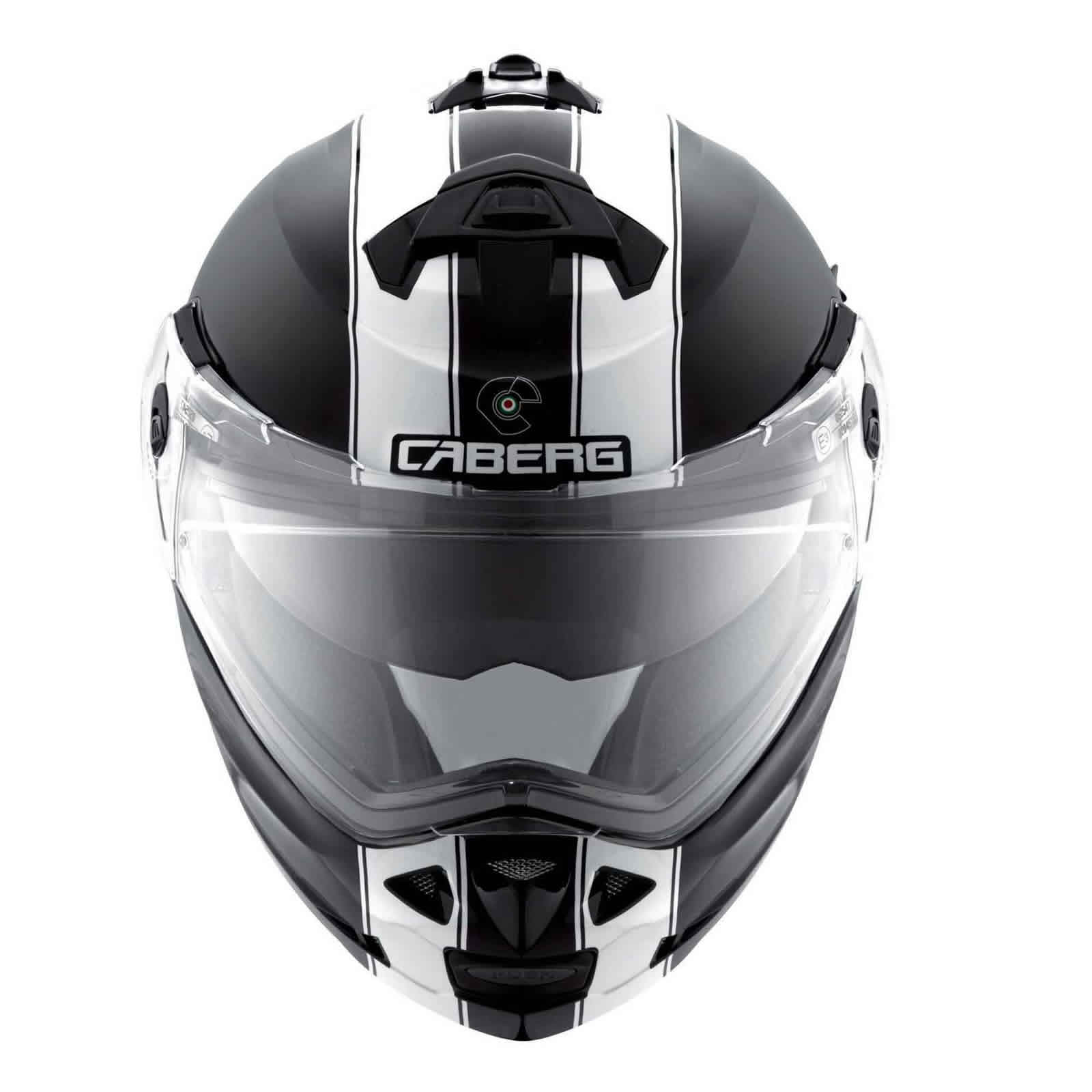 Caberg Duke Legend Black White Motorcycle Helmet Flip Front Dual Open
