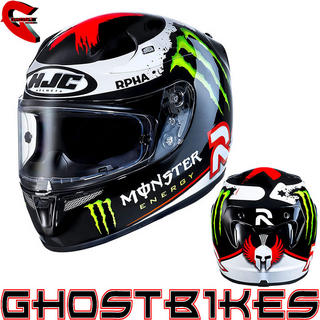 View Item HJC R-PHA 10 Plus 2013 Lorenzo Monster Energy Motorcycle Helmet