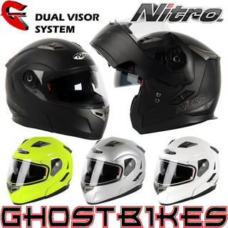 View Item Nitro F342-E DVS Flip Front Motorcycle Helmet
