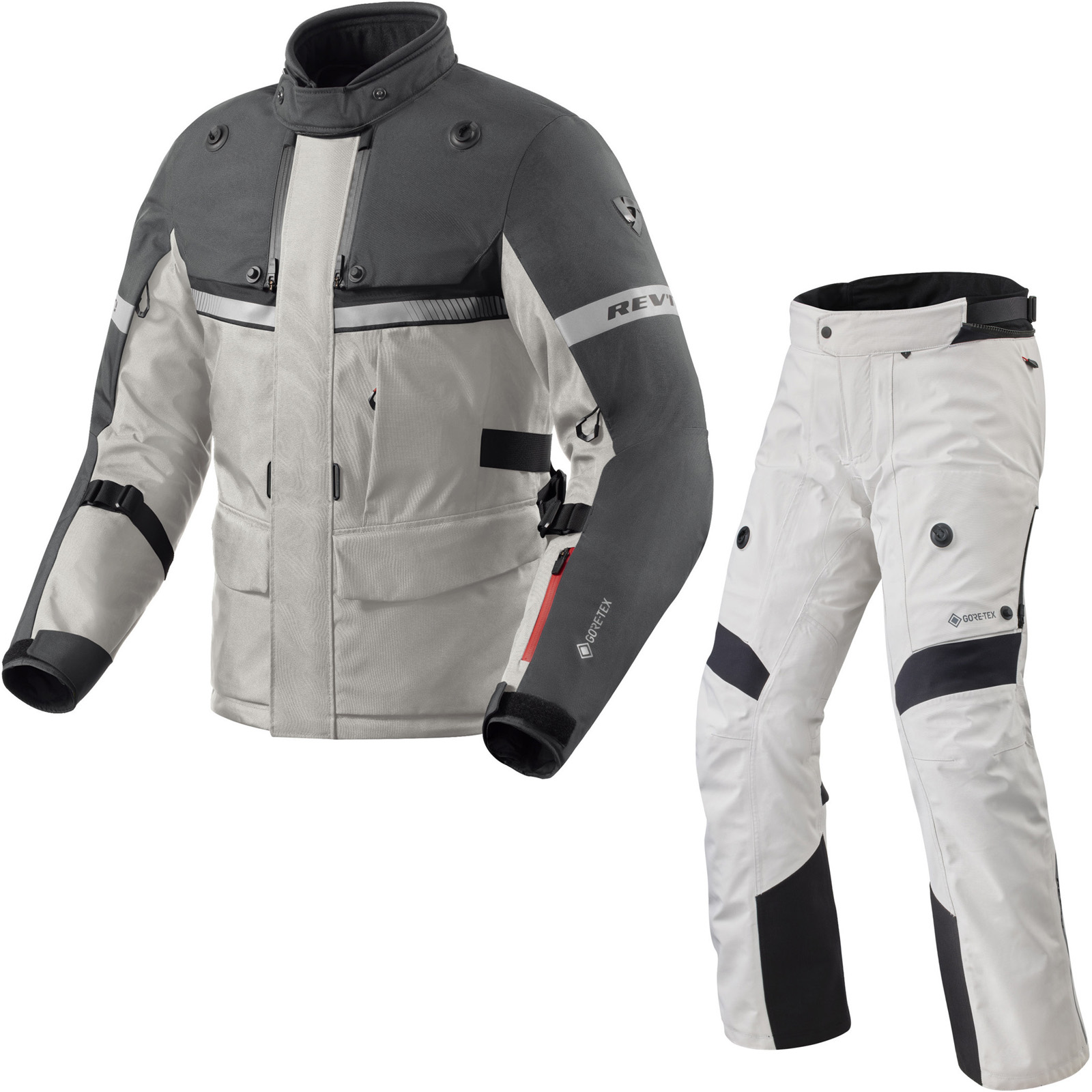 Rev It Poseidon 3 Gore Tex Motorcycle Jacket Trousers Silver