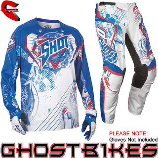 View Item Shot 2013 Contact Lord Jersey and Pants Motocross Kit White Red Blue