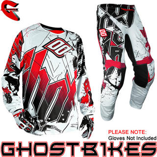 View Item Shot 2013 Flexor Impact Jersey and Pants Motocross Kit White Red